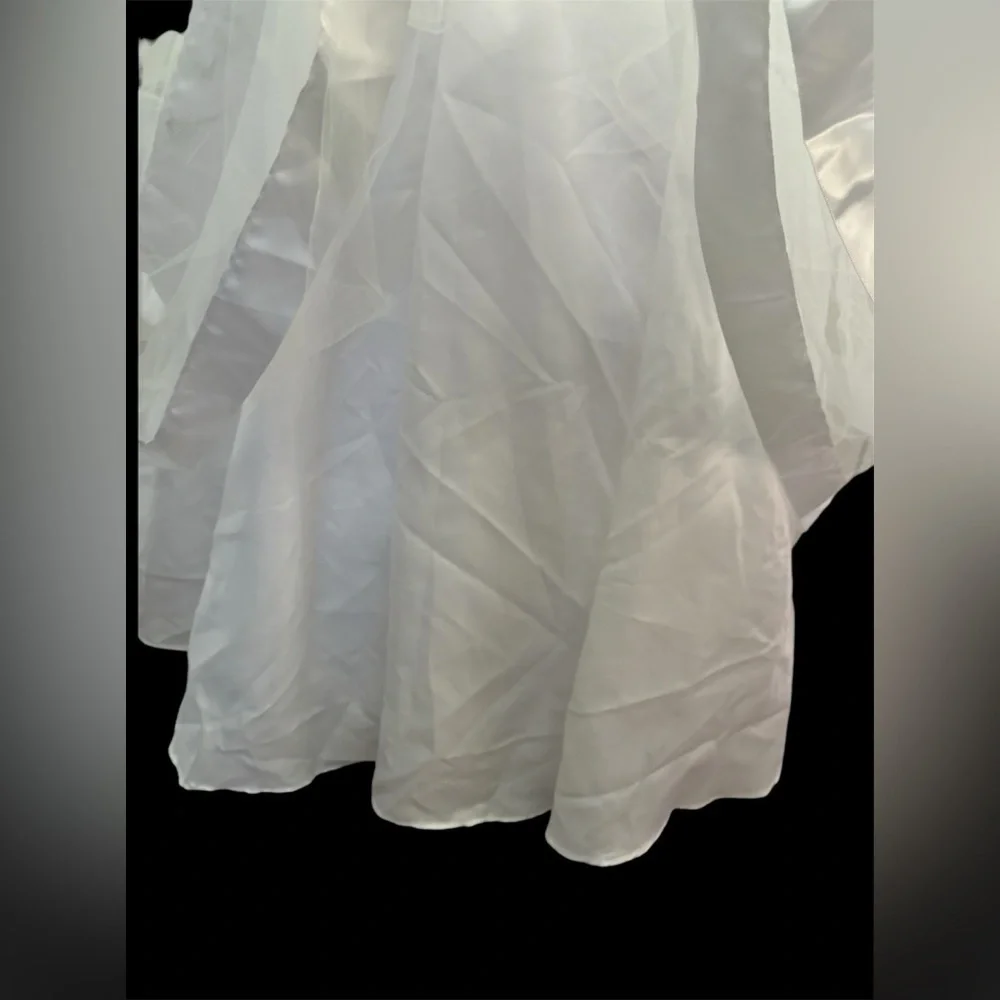Cecikid girls communion flower girl tulle dress sz 9/10 white bow
